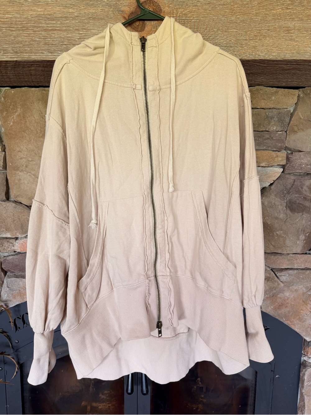 We The Free Camden light cream oversized zip up.